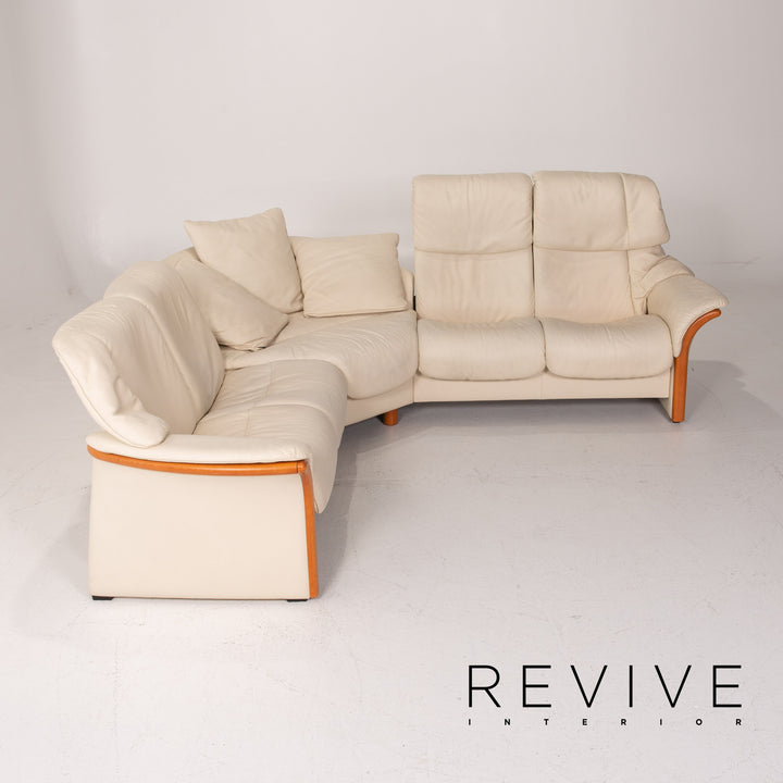 Stressless Leather Sofa Cream Corner Sofa #13989