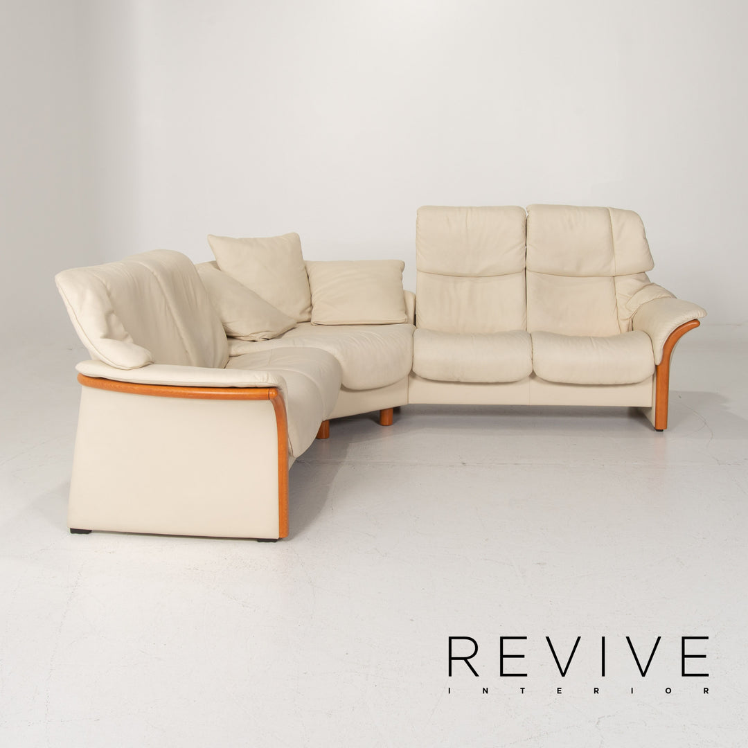 Stressless Leather Sofa Cream Corner Sofa #13989