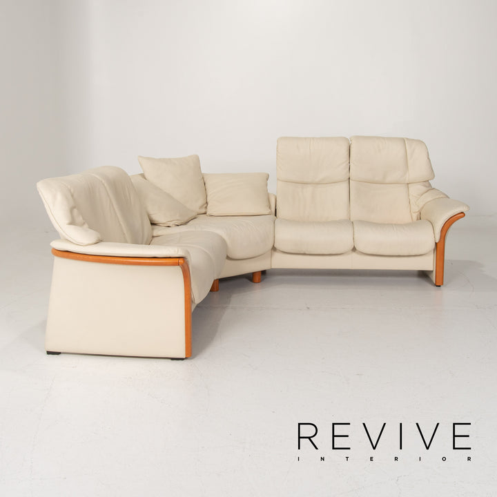 Stressless Leather Sofa Cream Corner Sofa #13989