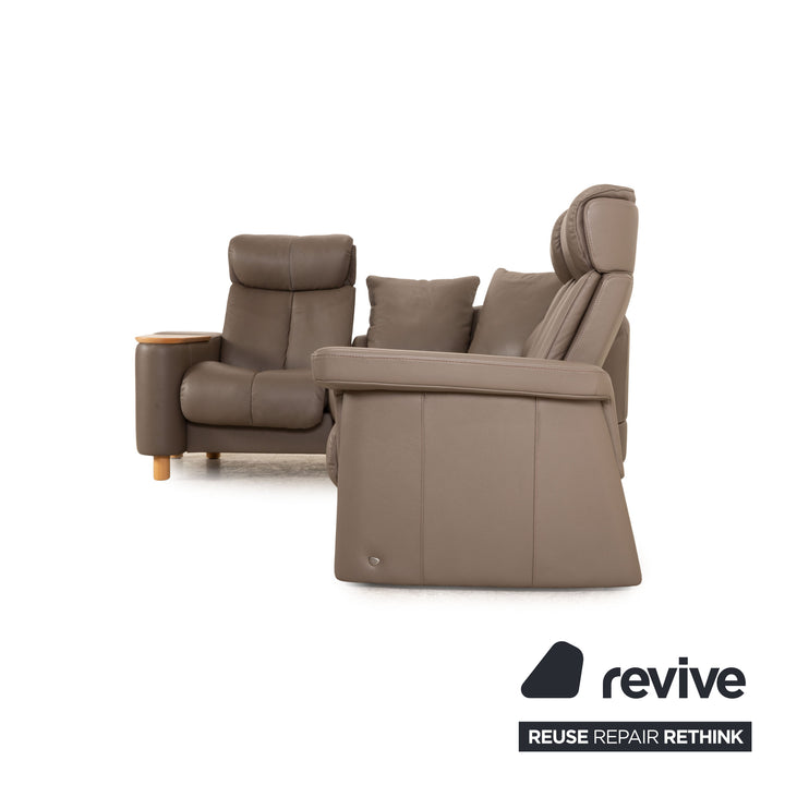 Stressless Legend Leder Ecksofa Grau manuelle Funktion