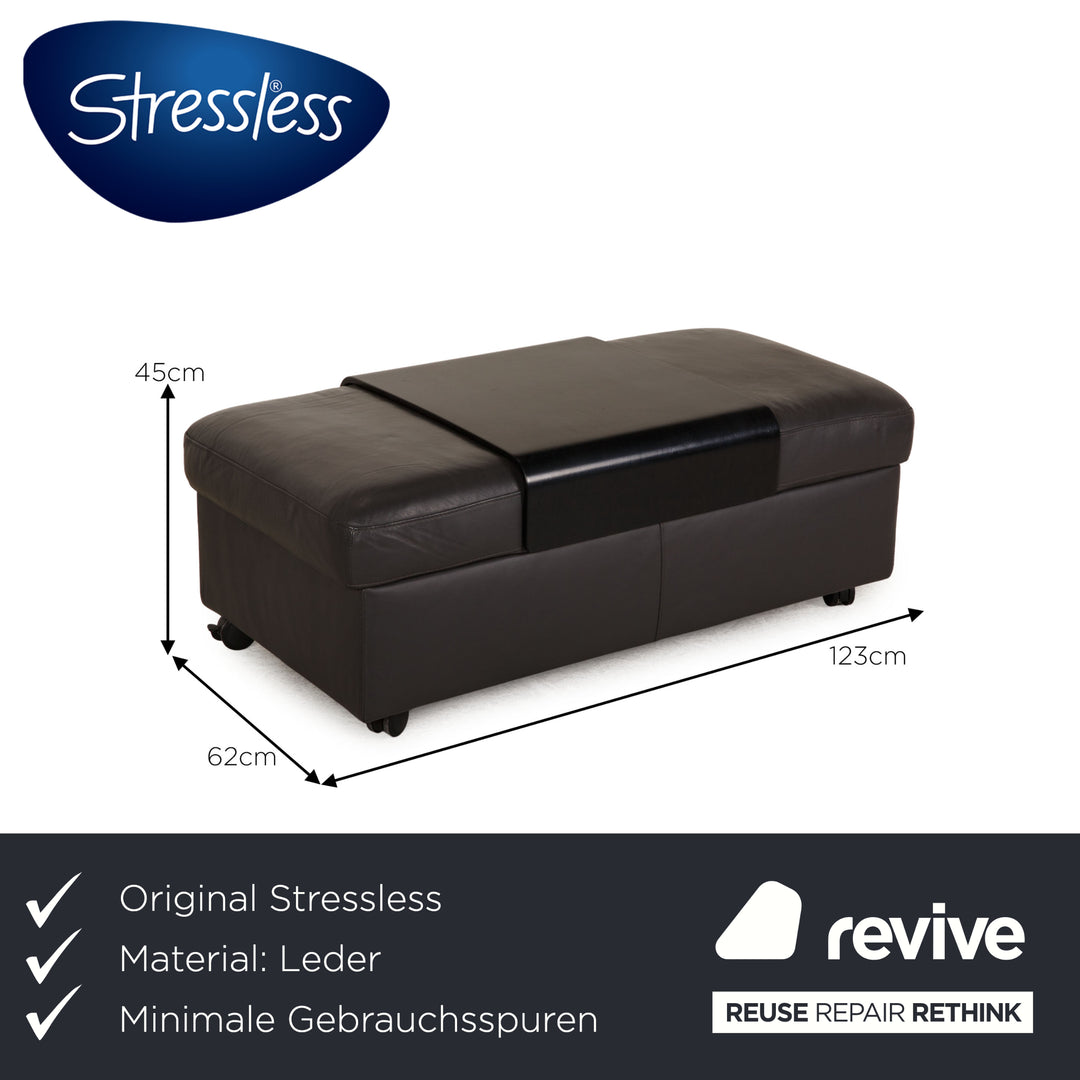 Stressless Legend Leather Stool Grey