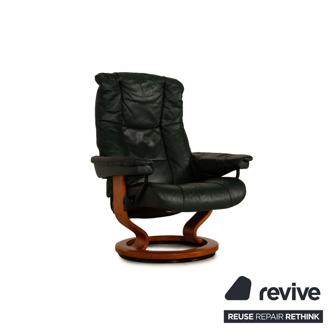 Stressless Mayfair Leder Sessel Grün Größe S inkl. Hocker