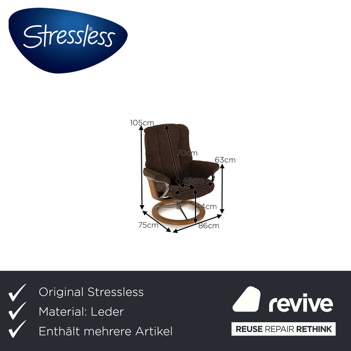 Stressless Mayfair Sessel Garnitur Stoff Grau inkl. Hocker