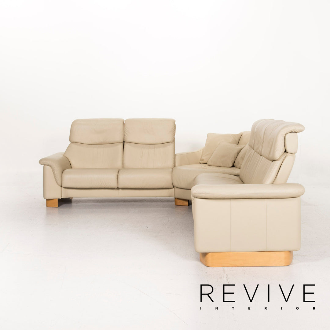 Stressless Paradise Leder Ecksofa Creme Sofa Funktion Relaxfunktion Couch #12133