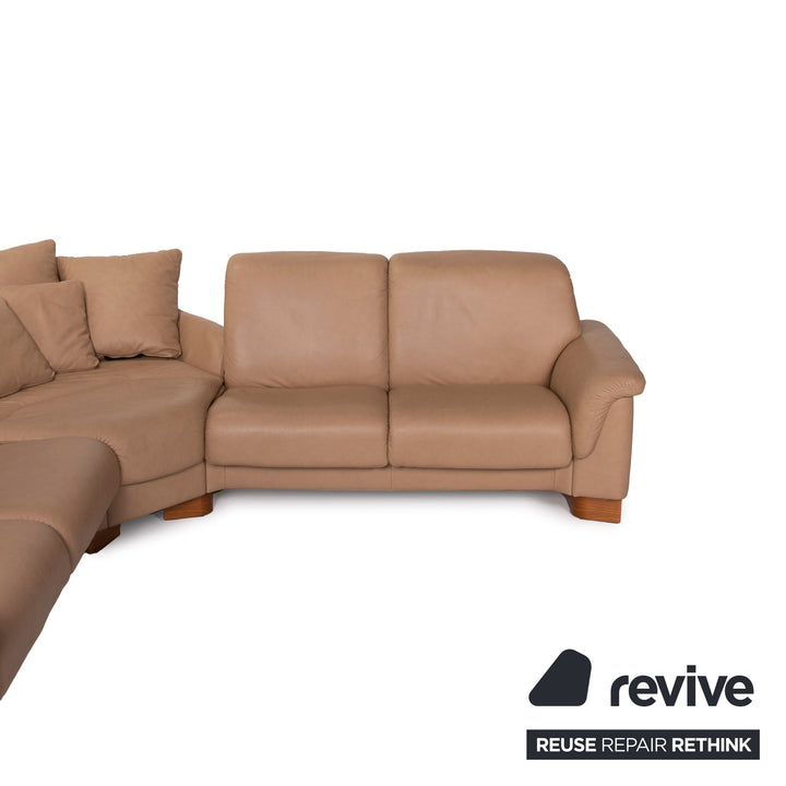 Canapé d'angle Stressless Paradise en cuir beige