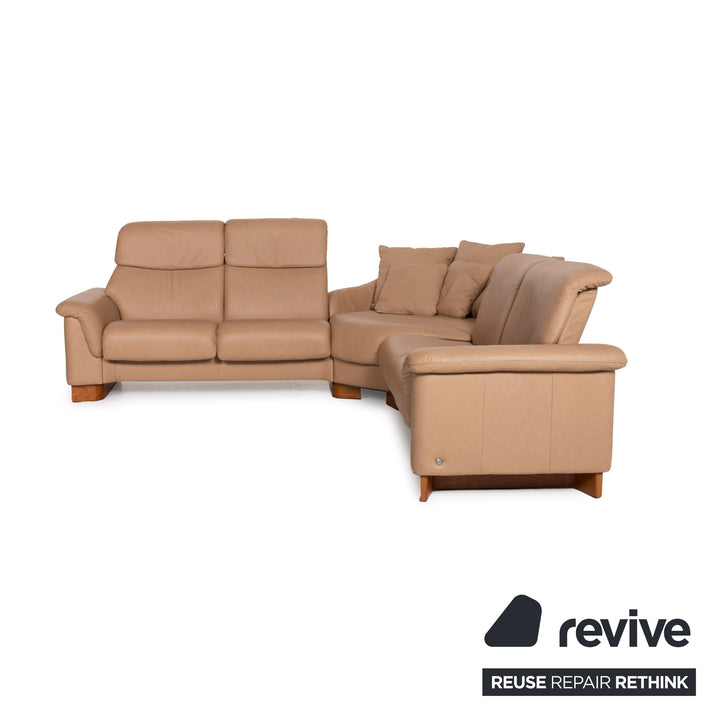 Canapé d'angle Stressless Paradise en cuir beige