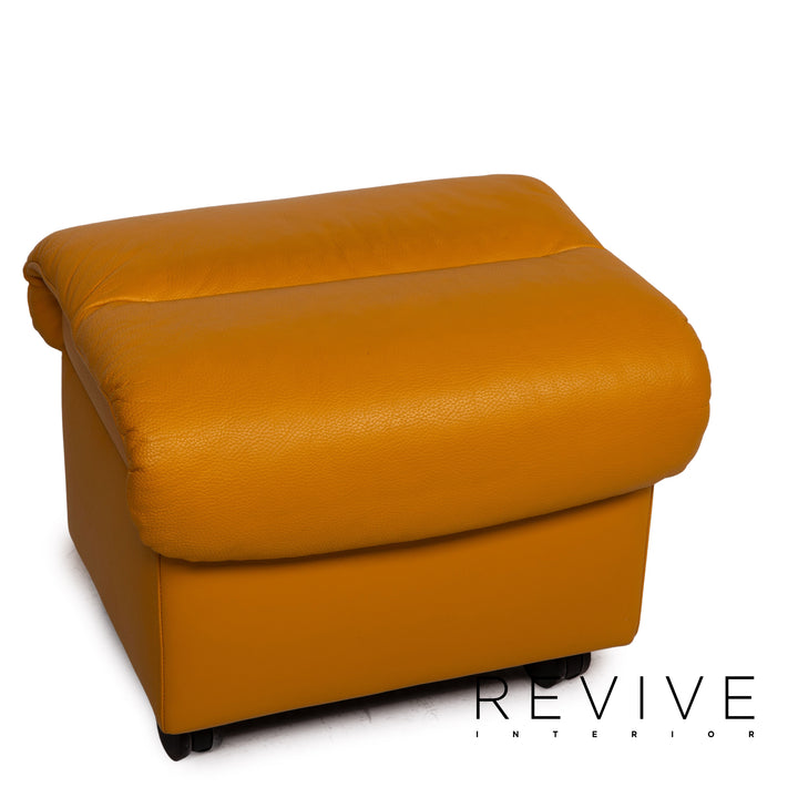 Stressless Soft Leather Stool Yellow