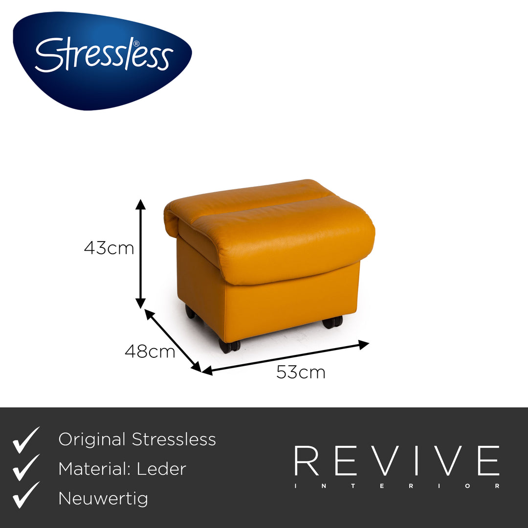 Stressless Soft Leather Stool Yellow