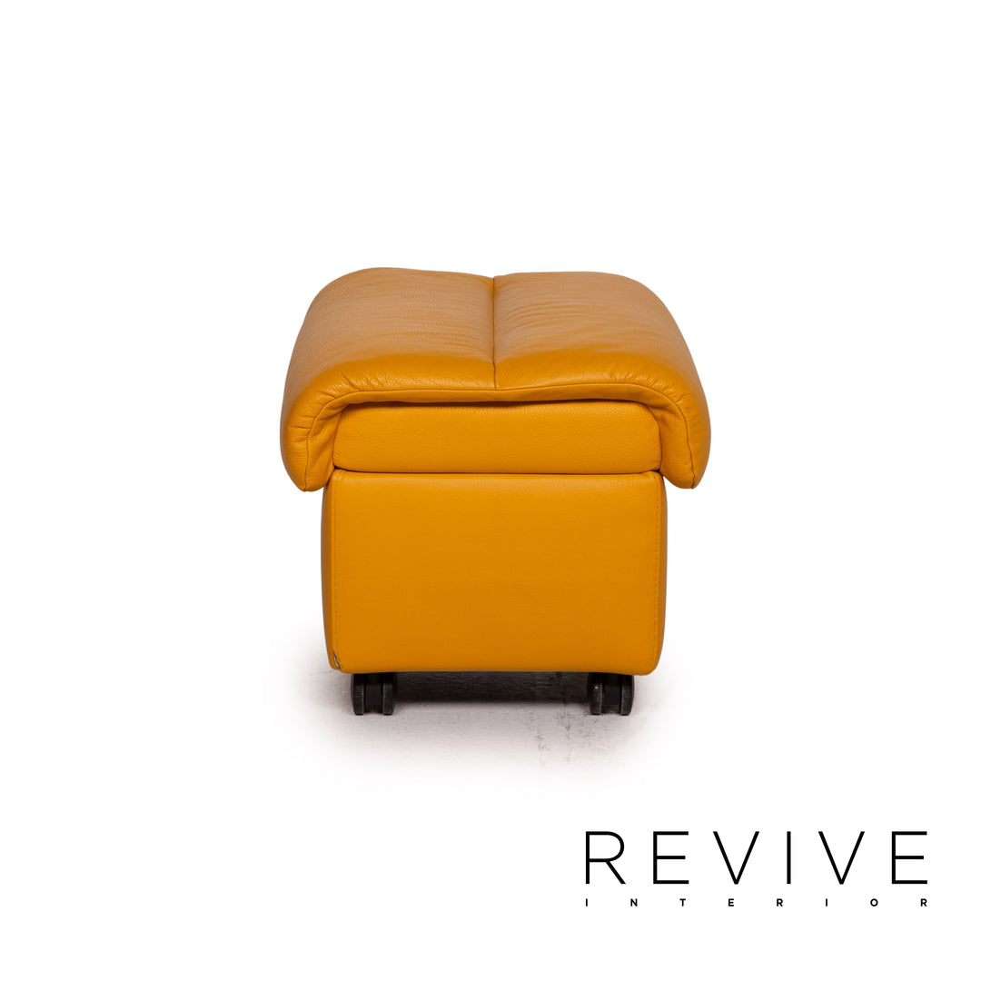 Stressless Soft Leather Stool Yellow