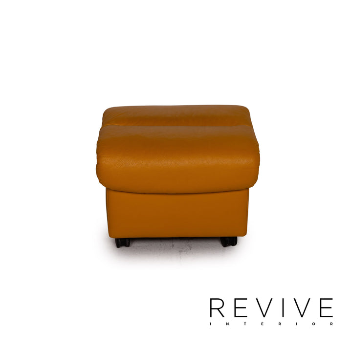 Stressless Soft Leather Stool Yellow