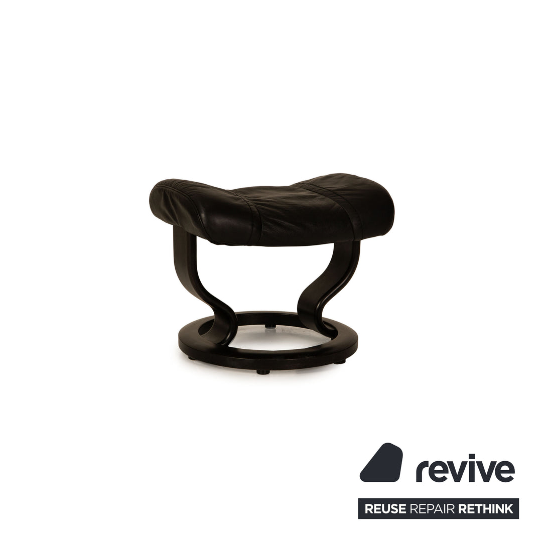 Stressless Wing Leder Sessel Schwarz Größe S inkl. Hocker