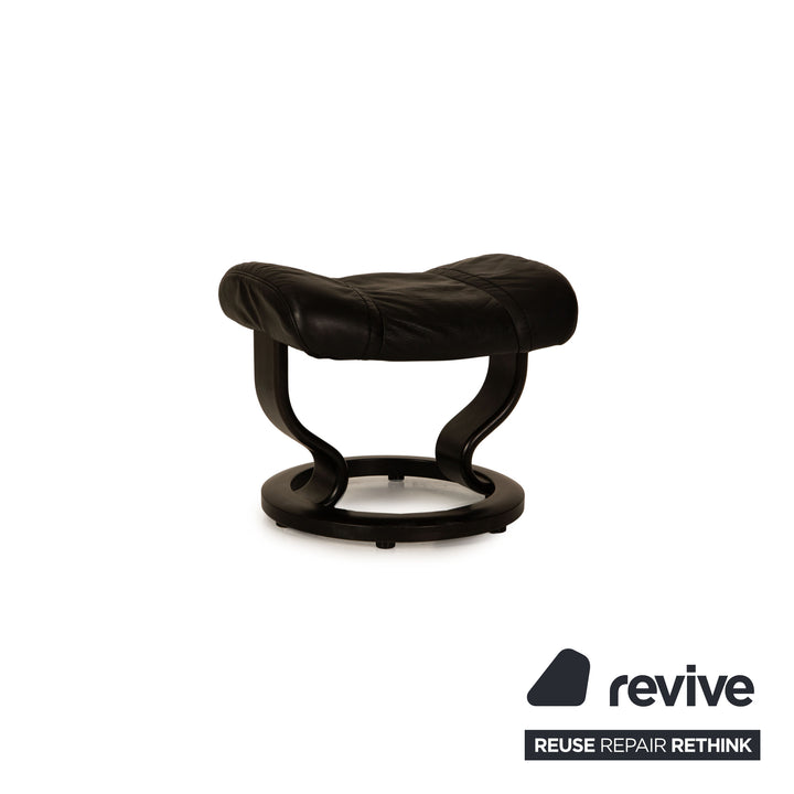 Stressless Wing Leder Sessel Schwarz Größe S inkl. Hocker