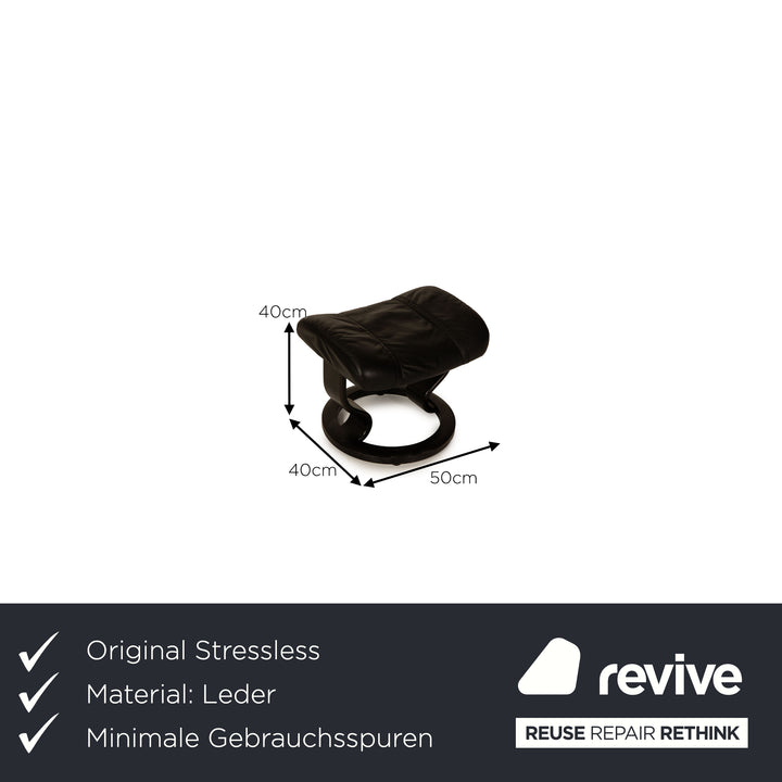 Stressless Wing Leder Sessel Schwarz Größe S inkl. Hocker