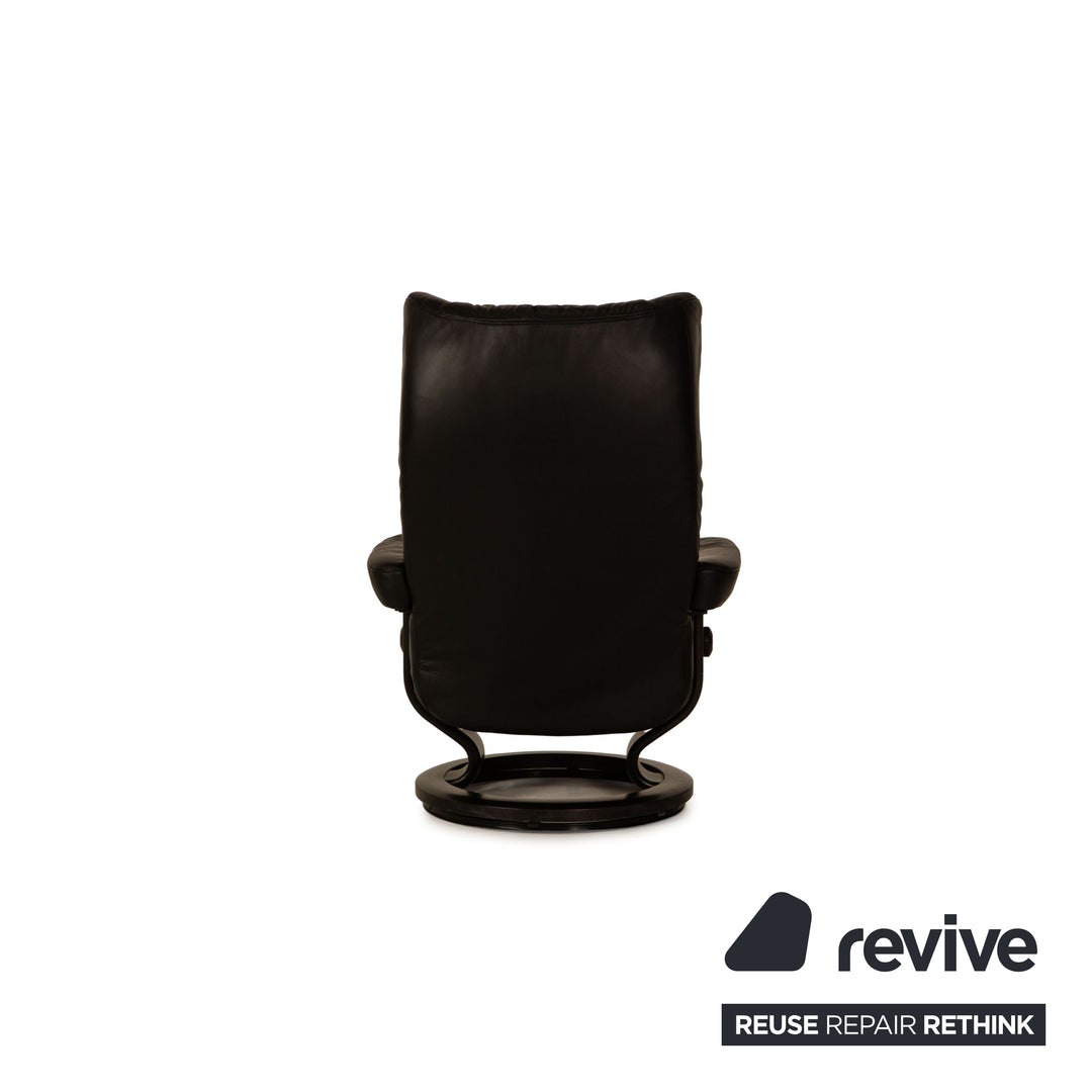 Stressless Wing Leder Sessel Schwarz Größe S inkl. Hocker