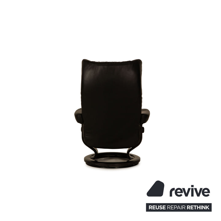 Stressless Wing Leder Sessel Schwarz Größe S inkl. Hocker