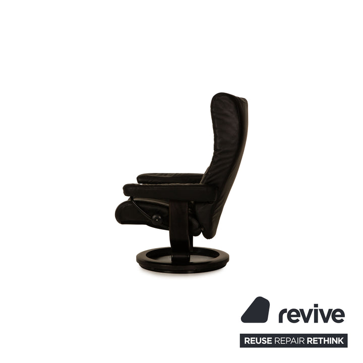 Stressless Wing Leder Sessel Schwarz Größe S inkl. Hocker