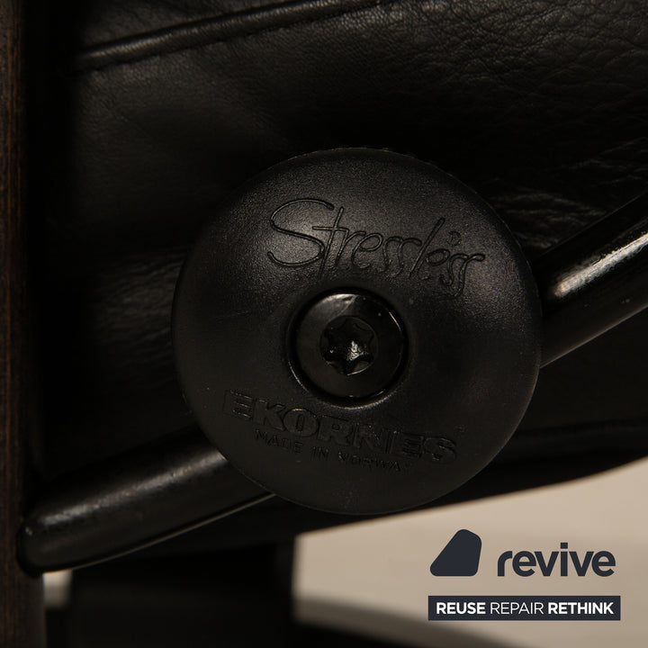 Stressless Wing Leder Sessel Schwarz Größe S inkl. Hocker