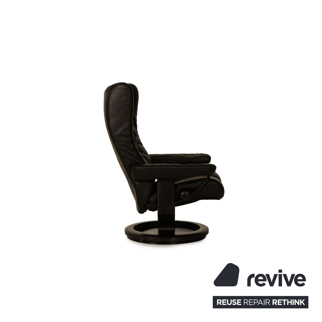Stressless Wing Leder Sessel Schwarz Größe S inkl. Hocker