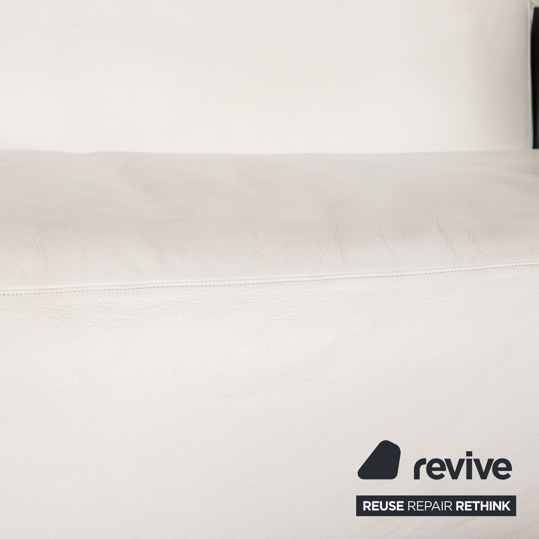 Tecta Gropius Leather Two Seater White Wood Sofa Couch