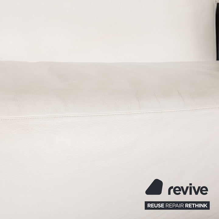 Tecta Gropius Leather Two Seater White Wood Sofa Couch