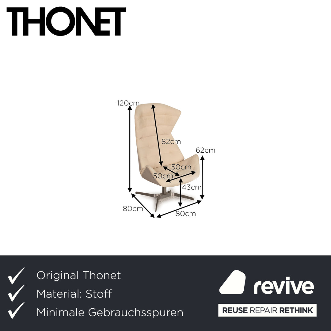 Thonet 808 Stoff Sessel Beige inkl. Hocker