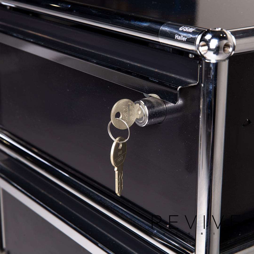 USM Haller Metall Chrom Sideboard Anthrazit Rollcontainer Büromöbel #15212