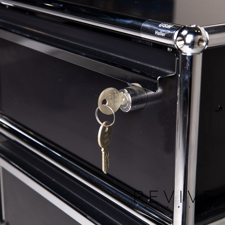 USM Haller Metall Chrom Sideboard Anthrazit Rollcontainer Büromöbel #15212