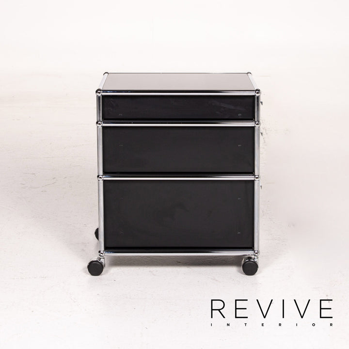 USM Haller Metall Chrom Sideboard Anthrazit Rollcontainer Büromöbel #15301