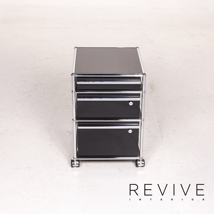 USM Haller Metall Chrom Sideboard Anthrazit Rollcontainer Büromöbel #15301