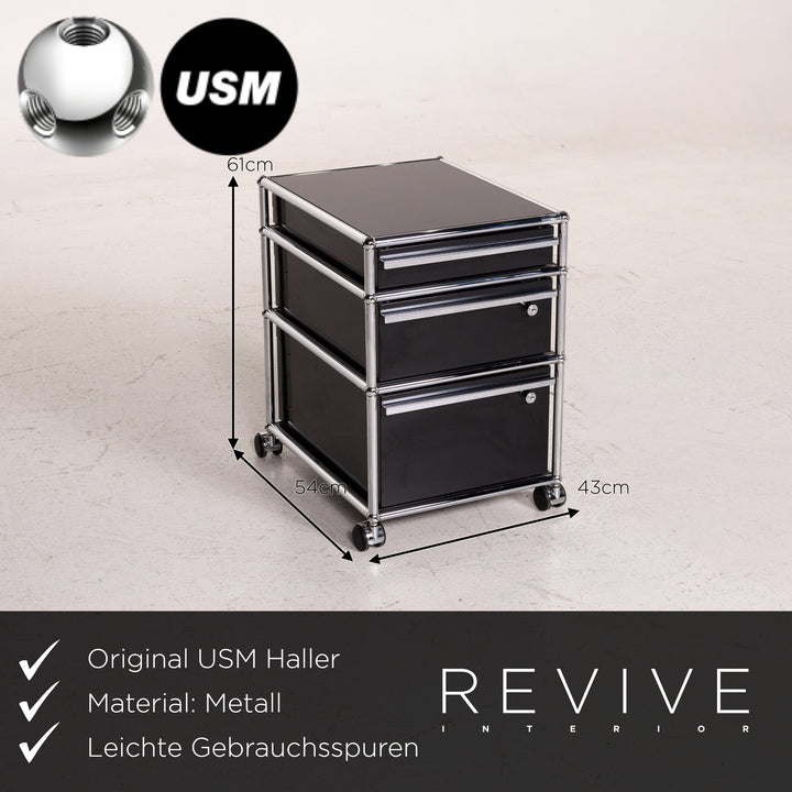 USM Haller Metall Chrom Sideboard Anthrazit Rollcontainer Büromöbel #15301