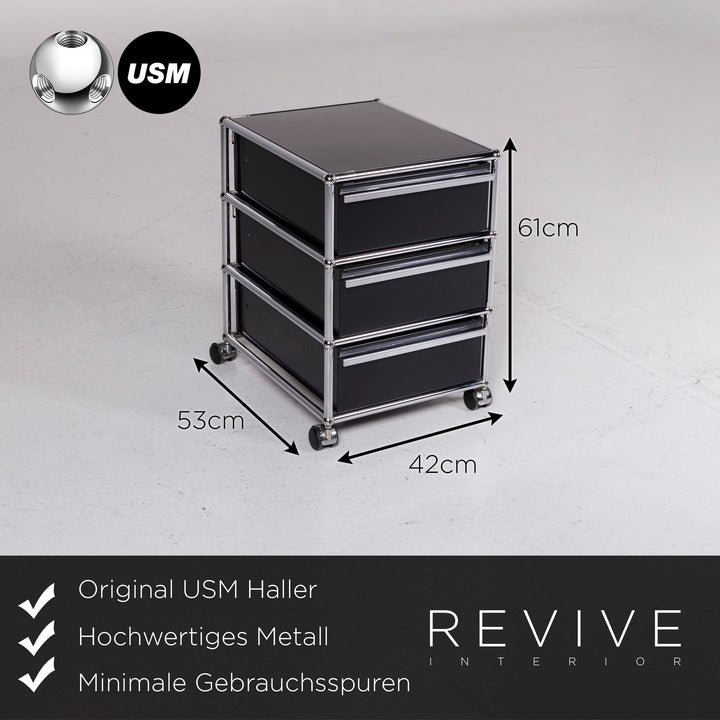 USM Haller Metal Roll Container Black Sideboard Office Furniture #11483