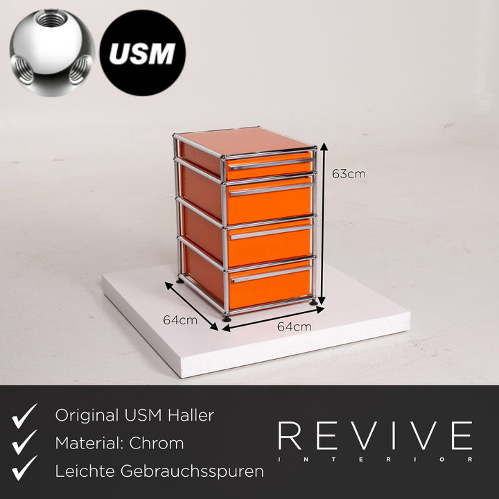 USM Haller Metall Sideboard Orange Container Chrom Büro #12284