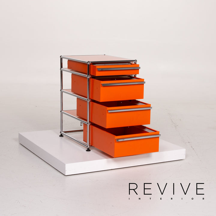 USM Haller Metall Sideboard Orange Container Chrom Büro #12285