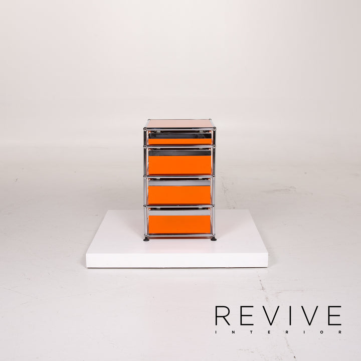 USM Haller Metall Sideboard Orange Container Chrom Büro #12285