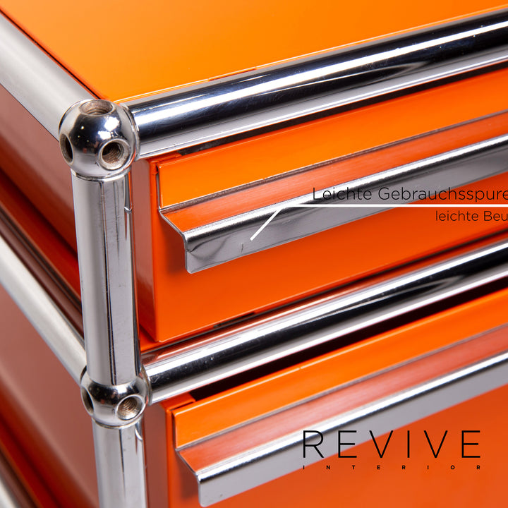 USM Haller Metall Sideboard Orange Container Chrom Büro #12285