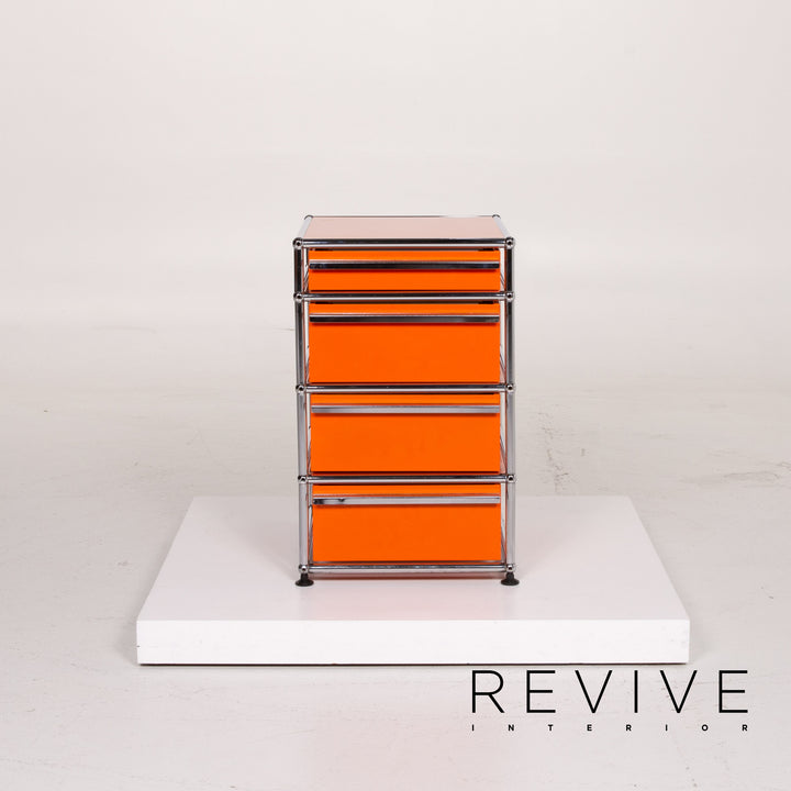 USM Haller Metall Sideboard Orange Container Chrom Büro #12285