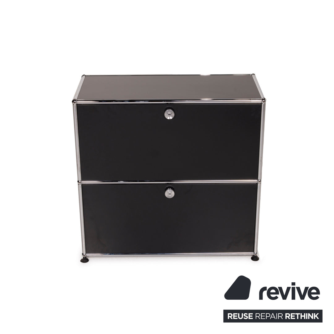 USM Haller metal sideboard black 1x2 compartments office cabinet