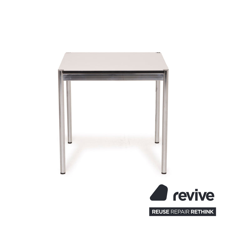 USM Haller Metal Table White Desk Chrome