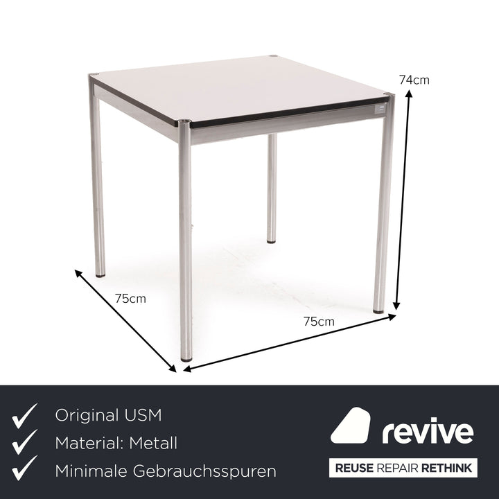 USM Haller Metal Table White Desk Chrome