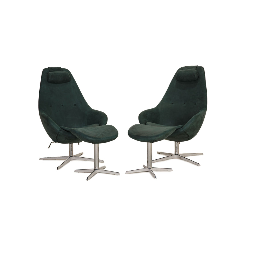 Varier cocoon leather armchair set petrol incl. stool function