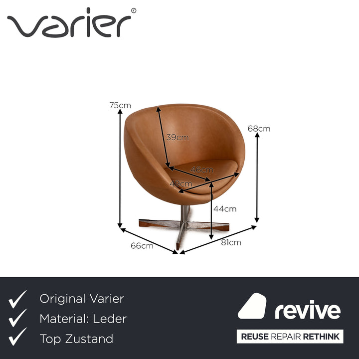 Varier Leder Sessel Cognac Funktion