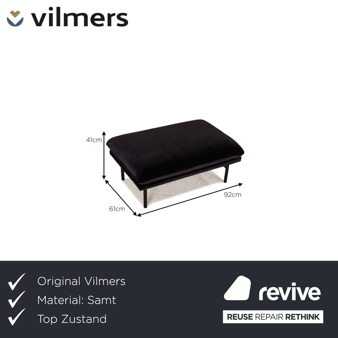 Vilmers Suny Tabouret en Velours Bleu