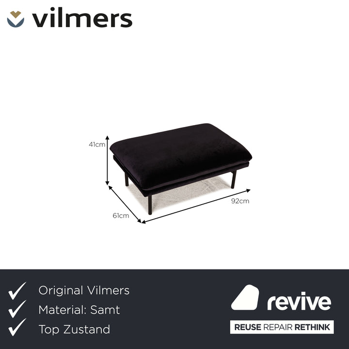 Vilmers Suny Tabouret en Velours Bleu