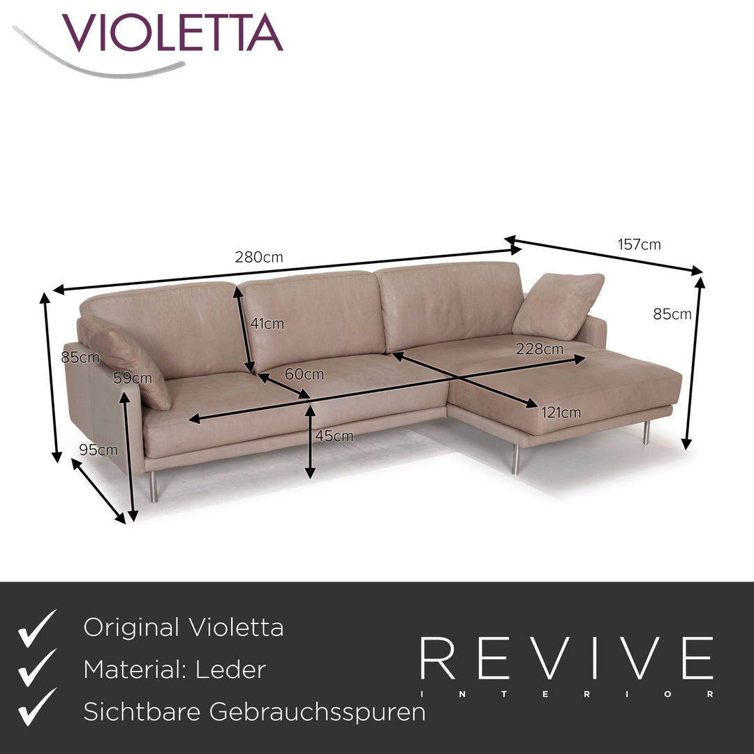 Violetta leather sofa cognac corner sofa