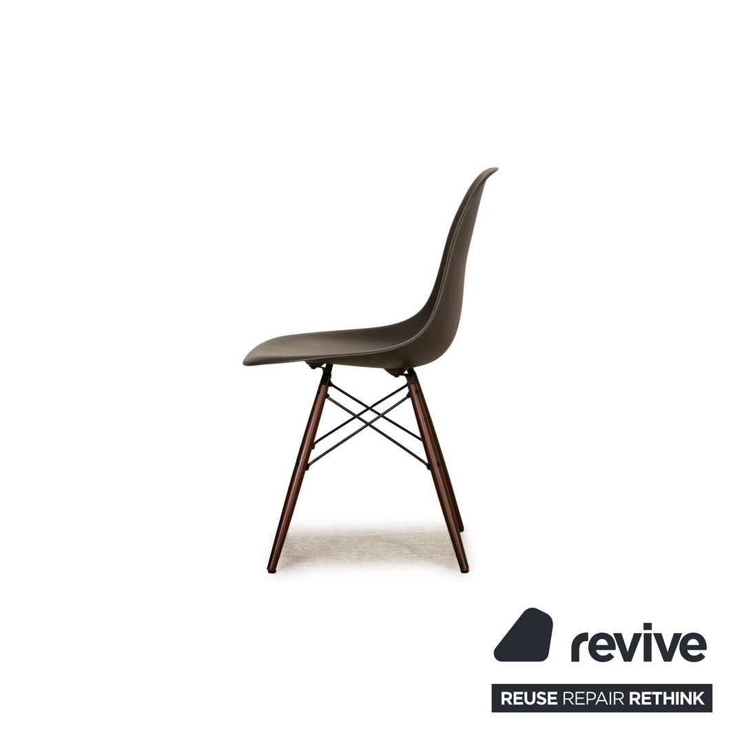 Vitra DSR Eames Plastic Side Chair Wood Chair Grey