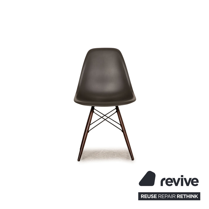 Vitra DSR Eames Plastic Side Chair Wood Chair Grey