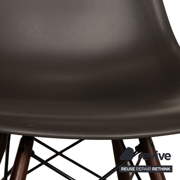 Vitra DSR Eames Plastic Side Chair Wood Chair Grey