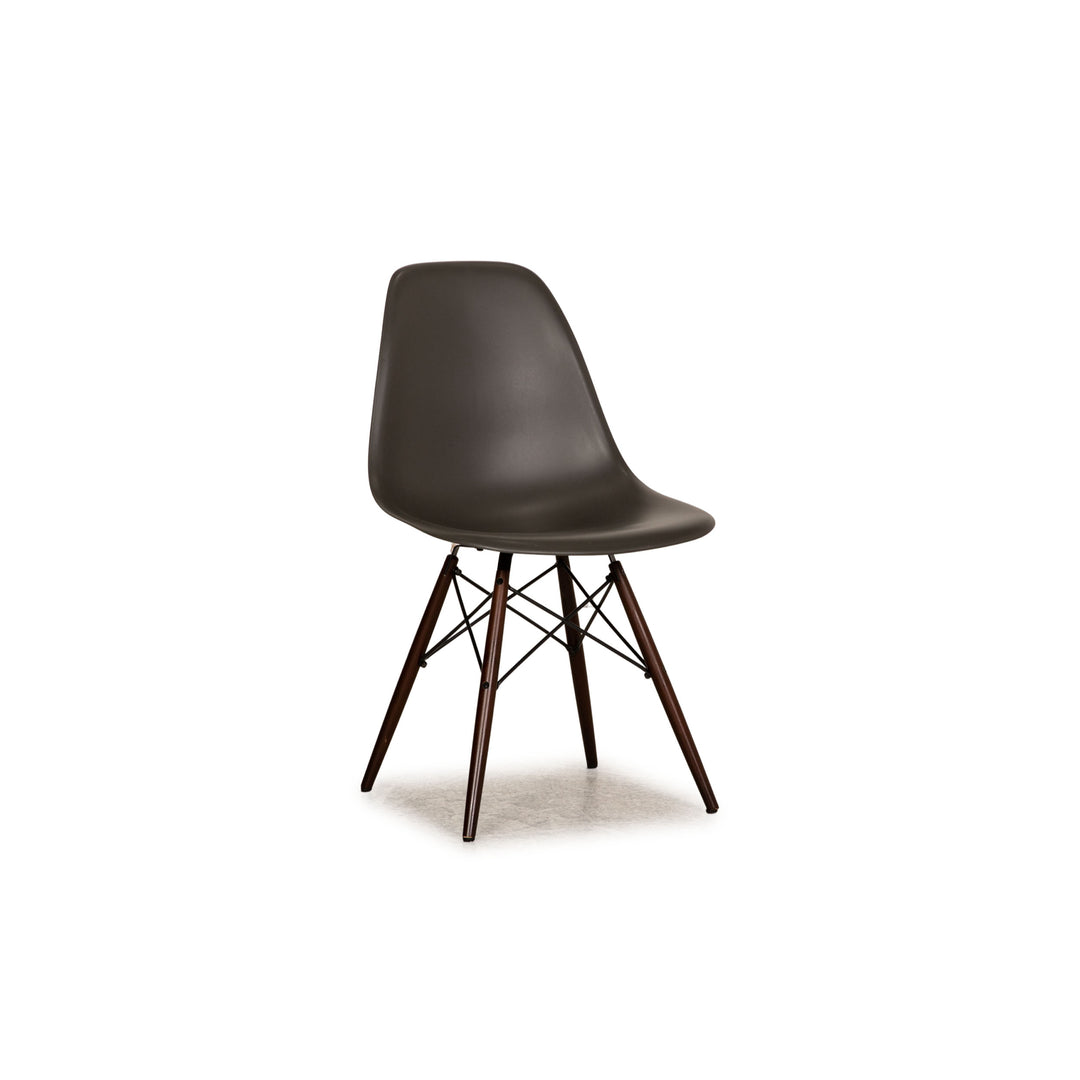 Vitra DSR Eames Plastic Side Chair Wood Chair Grey