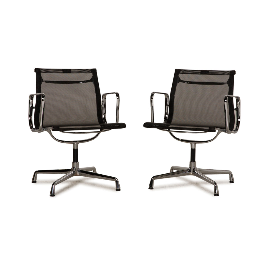 Vitra EA 108 Stoff Stuhl Garnitur Schwarz Netzgewebe