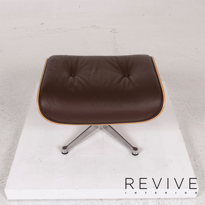 Vitra Eames Lounge Chair avec fauteuil ottoman en cuir marron Charles &amp; Ray #12368